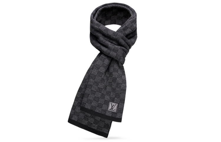 Louis Vuitton Damier Wool Scarf for Men - Black M70028 圖 2