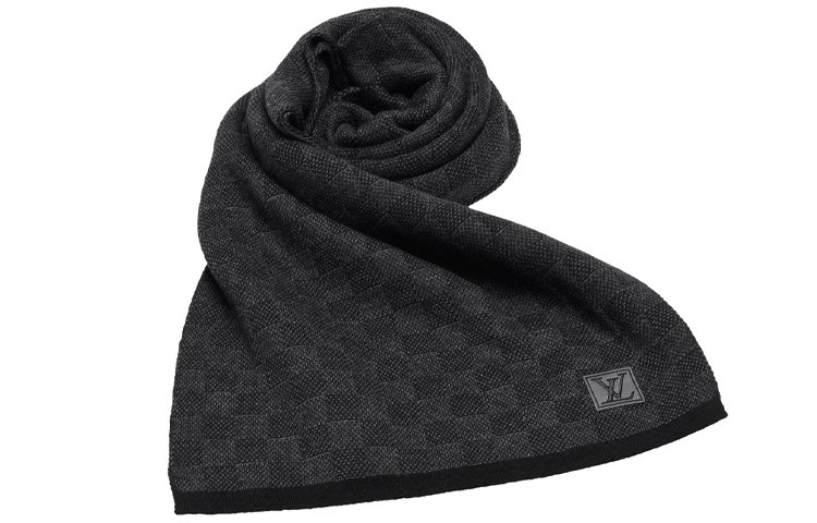Louis Vuitton Damier Wool Scarf for Men - Black M70028 圖 5