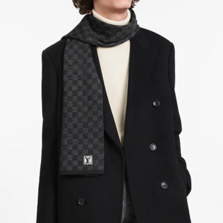 Louis Vuitton Damier Wool Scarf for Men - Black M70028 圖 6