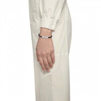 Shop 路易威登男款數字高級帆布手鏈 黑色 M6626