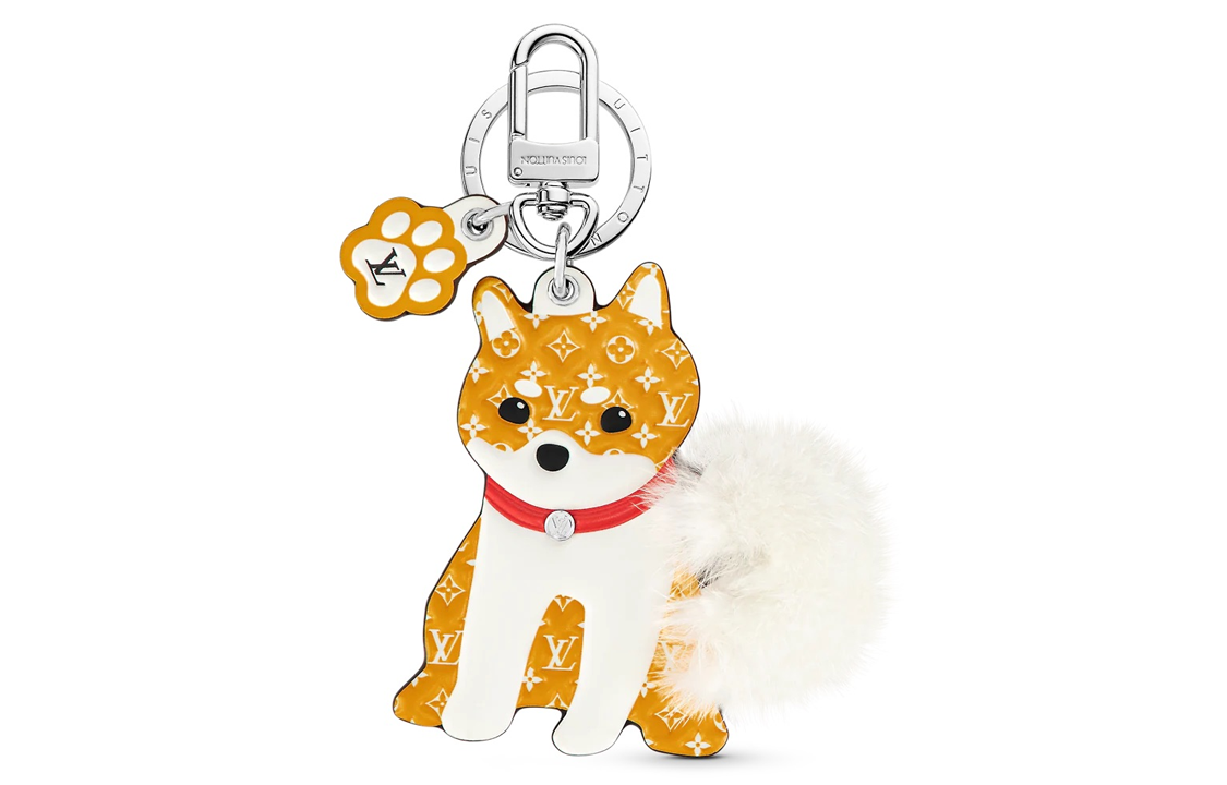 Louis Vuitton Dog Pattern Keychain Unisex Couple Style. M01199