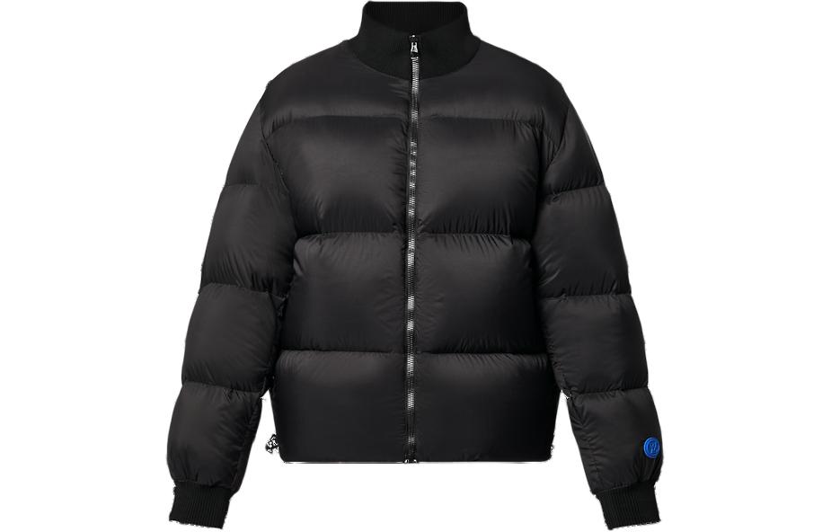 Louis Vuitton Double-Sided Checkered Down Jacket Black Mens Long Sleeve Zip-Up 1AF961