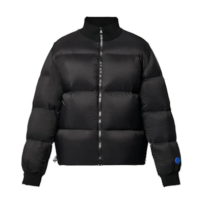 Louis Vuitton Double-Sided Checkered Down Jacket Black Mens Long Sleeve Zip-Up 1AF961