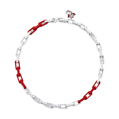 LOUIS VUITTON Dragon Pendant Logo Engraved Necklace Silver for Men. M01489