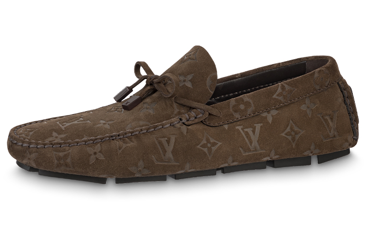 Louis Vuitton Driver 'Embossed Brown Suede' 1AAF0A