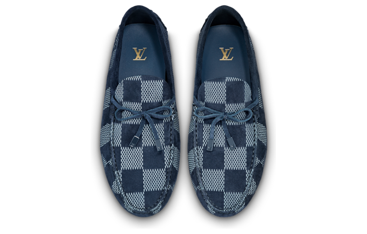Shop Louis Vuitton Driver Moccasin Shoes 'Blue Plaid' 1AAQYP