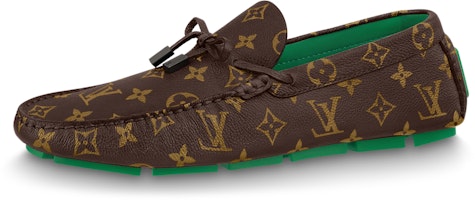 Louis Vuitton Driver Moccasin Shoes 'Brown Monogram with Green' 1AARSP Louis Vuitton Driver Moccasin Shoes 'Brown Monogram with Green' 1AARSP