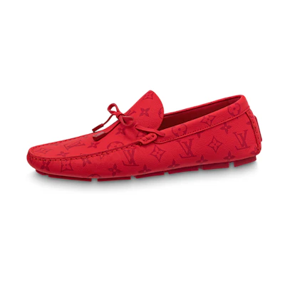 LV Driver Moccasin Shoes 'Red Monogram'