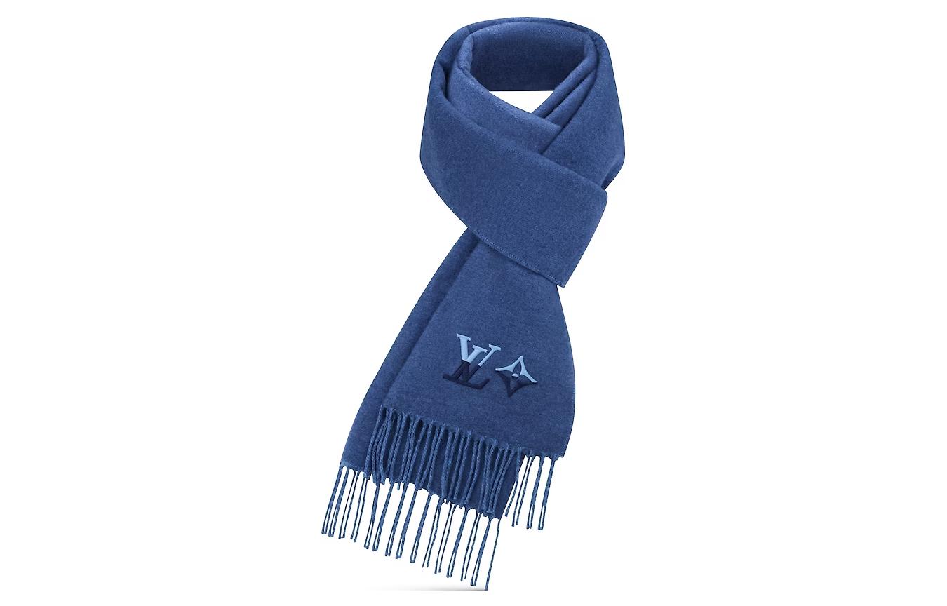 LOUIS VUITTON Dual Monogram Wool Scarf Blue  Accessory. M79099 圖 3