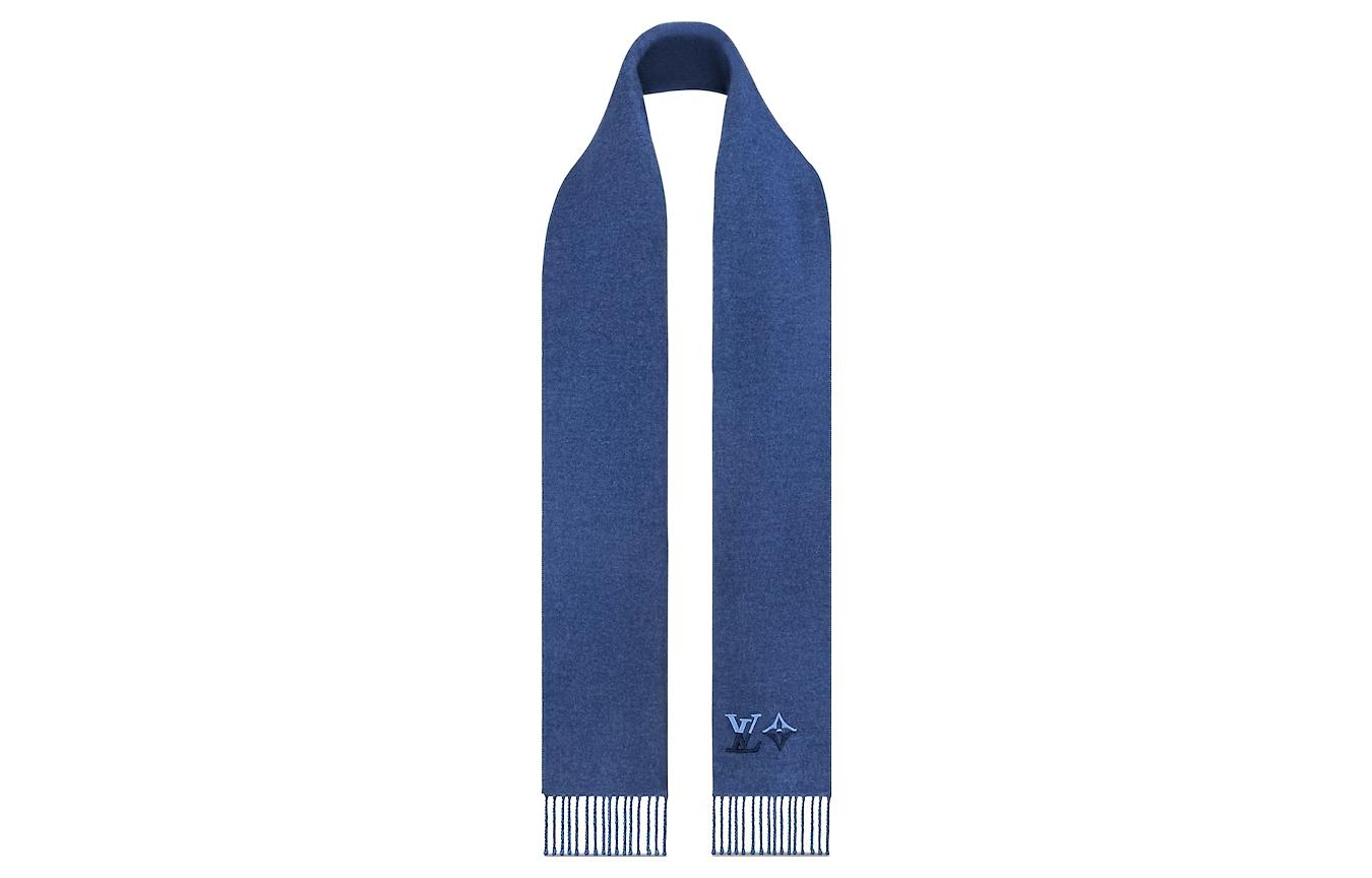 LOUIS VUITTON Dual Monogram Wool Scarf Blue  Accessory. M79099 圖 5