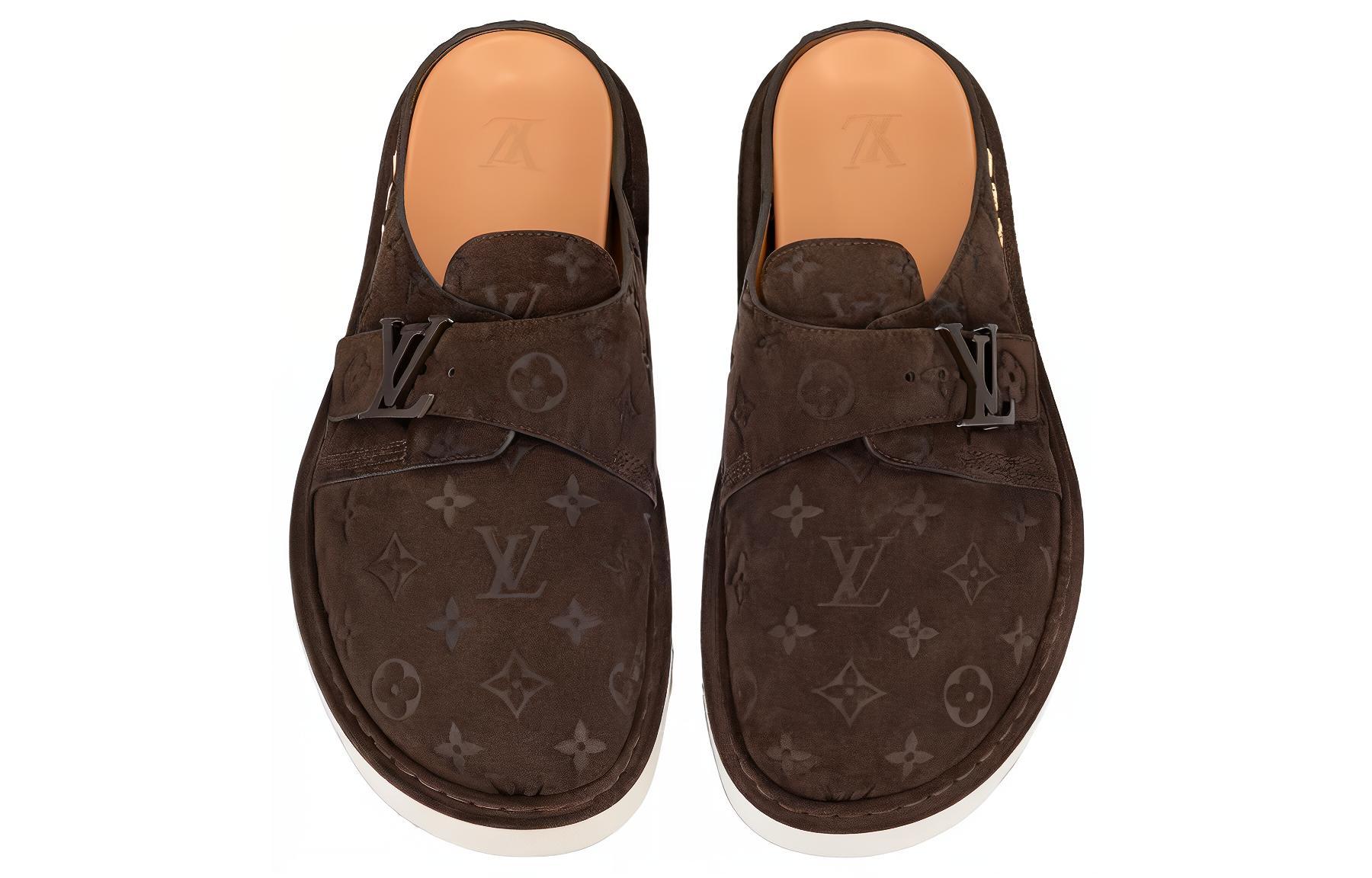 Lookbook Louis Vuitton Easy Mule 'Sandal Beludru Coklat' 1AAV8Z