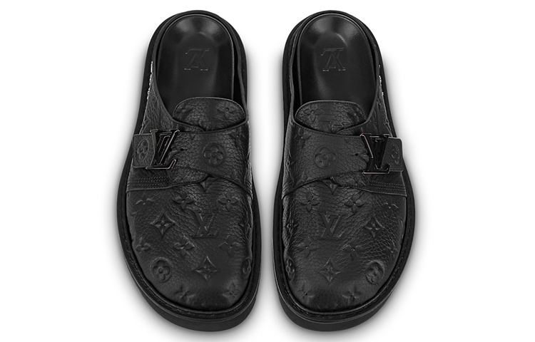 Lookbook 루이비통 블랙 모노그램 이지 뮬 1AA0CA