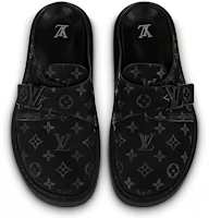 Lookbook LOUIS VUITTON 簡易皮革套穿圓頭包頭拖鞋 男款 黑色