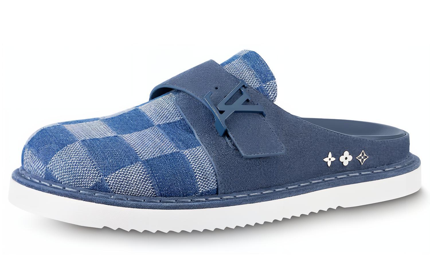 Louis Vuitton Easy Mules 'Blue Denim Plaid' 1AA0BX