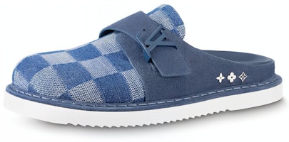 Louis Vuitton Easy Mules 'Blue Denim Plaid' 1AA0BX Louis Vuitton Easy Mules 'Blue Denim Plaid' 1AA0BX