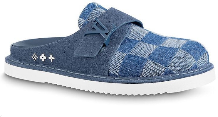 Louis Vuitton Easy Mules 'Blue Denim Plaid' 1AA0BX Order Louis Vuitton Easy Mules 'Blue Denim Plaid' 1AA0BX