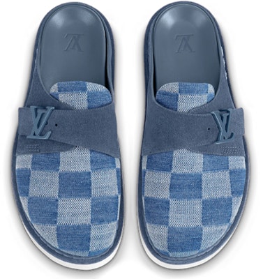 Louis Vuitton Easy Mules 'Blue Denim Plaid' 1AA0BX Lookbook Louis Vuitton Easy Mules 'Blue Denim Plaid' 1AA0BX