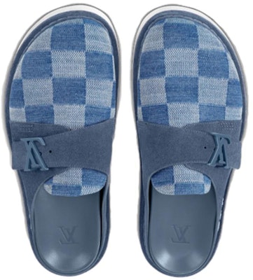 Louis Vuitton Easy Mules 'Blue Denim Plaid' 1AA0BX Shop Louis Vuitton Easy Mules 'Blue Denim Plaid' 1AA0BX