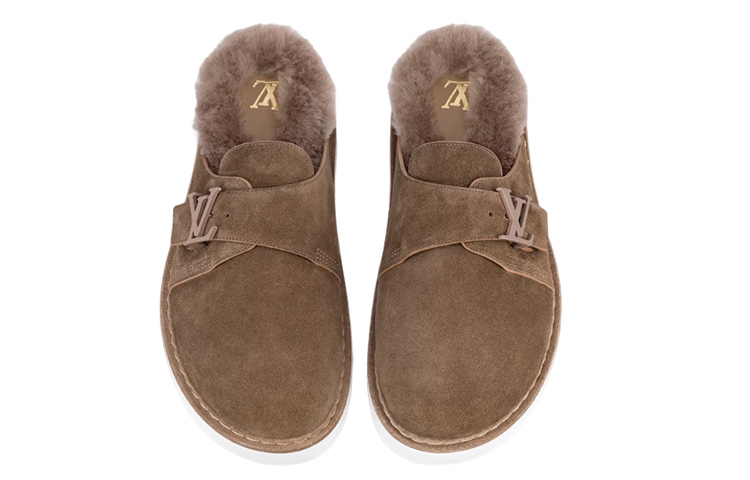 Lookbook Selipar Mudah Louis Vuitton 'Coklat Suede Mule' 1A9IOA