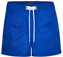 LOUIS VUITTON Electric Blue Logo Print Lace-Up Beach Shorts 1A5D5W LOUIS VUITTON Electric Blue Logo Print Lace-Up Beach Shorts 1A5D5W
