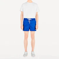Lookbook ルイ・ヴィトン エレクトリックブルー ロゴプリント レースアップ ビーチショーツ 1A5D5W