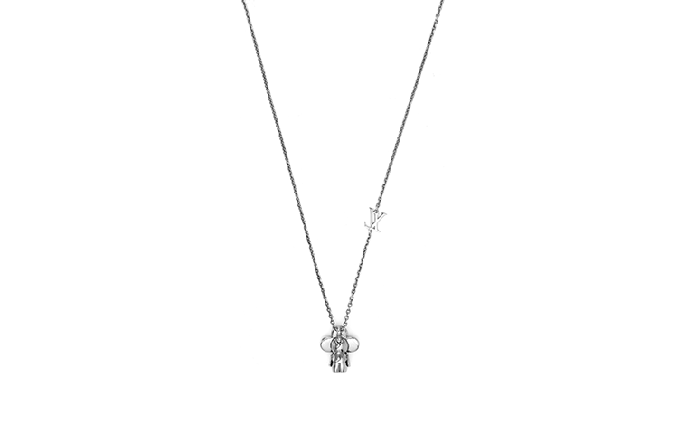 Louis Vuitton Elegant Athens Monogram Pendant Metal Necklace Black Unisex M00831 圖 3