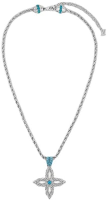 LOUIS VUITTON Embellished Brass Necklace Unisex Couple Design Silver M02062 Lookbook LOUIS VUITTON Embellished Brass Necklace Unisex Couple Design Silver M02062