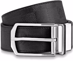 Lookbook Cinturón Negro de Cuero Gofrado Ajedrezado Louis Vuitton 3.5cm M8204