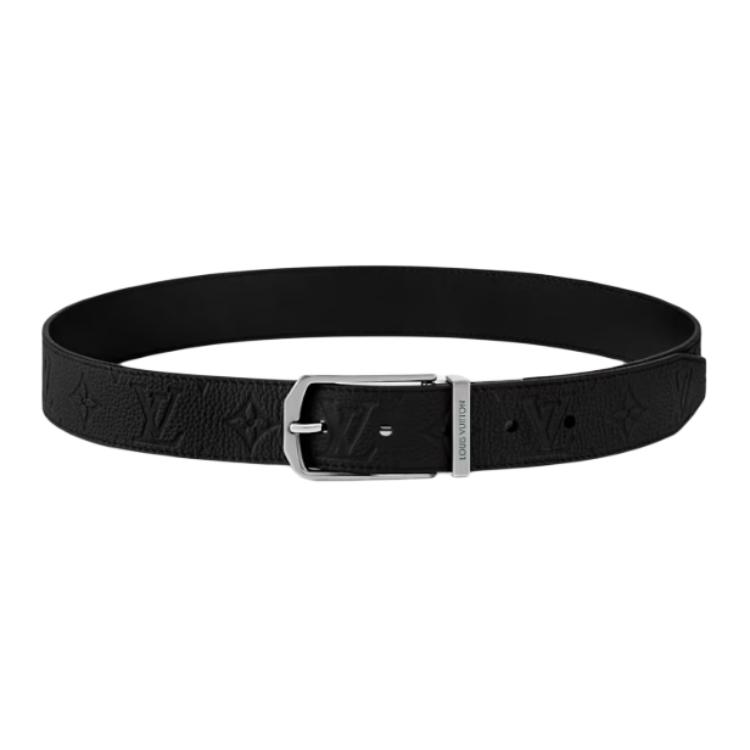 Louis Vuitton Embossed Leather Belt Black 35CM Fashion Accessory M4043Q 圖 2