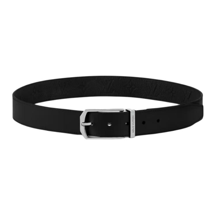 Louis Vuitton Embossed Leather Belt Black  3.5CM Wide M4043 圖 3