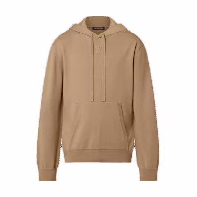 Louis Vuitton Embossed LV Cashmere Hoodie Khaki Edition 1AF665