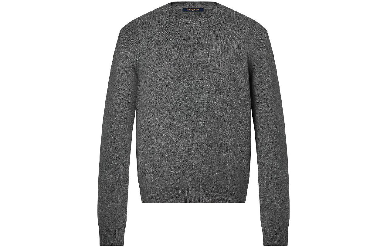 Buy LOUIS VUITTON Embossed Monogram Crewneck Long Sleeve Sweater Grey Men. 1A9VV1