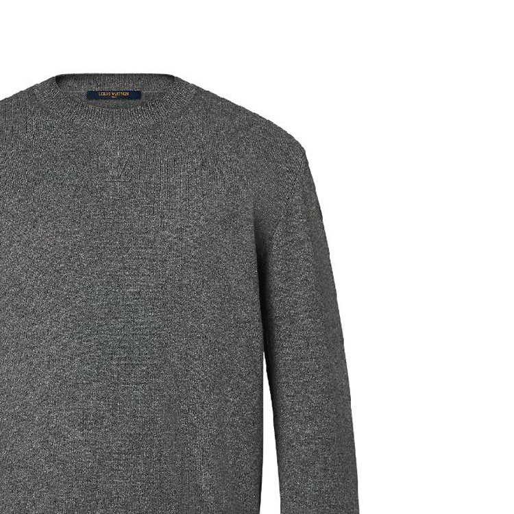 Shop LOUIS VUITTON Embossed Monogram Crewneck Long Sleeve Sweater Grey Men. 1A9VV1