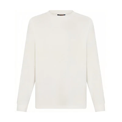 LOUIS VUITTON Embossed Solid Color Crewneck T-Shirt White 1A8ZNV