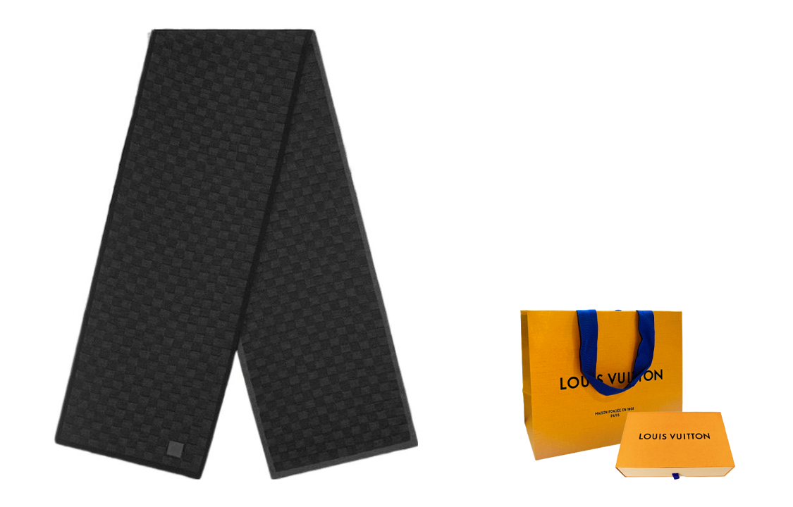 LOUIS VUITTON Embossed Wool Knit Scarf for Men M77988 圖 6