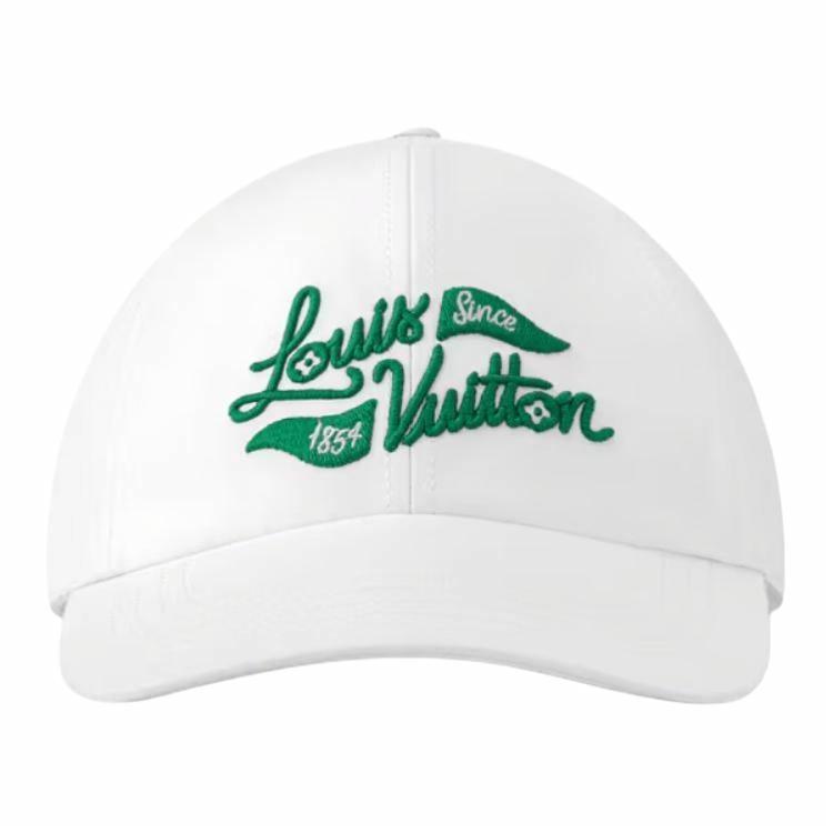 Lookbook 路易威登白色刺繡徽章純棉棒球帽 情侶款 男女適用 M5023M