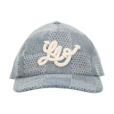 LOUIS VUITTON Embroidered Cotton Baseball Cap Blue Unisex Couple Style m7534m