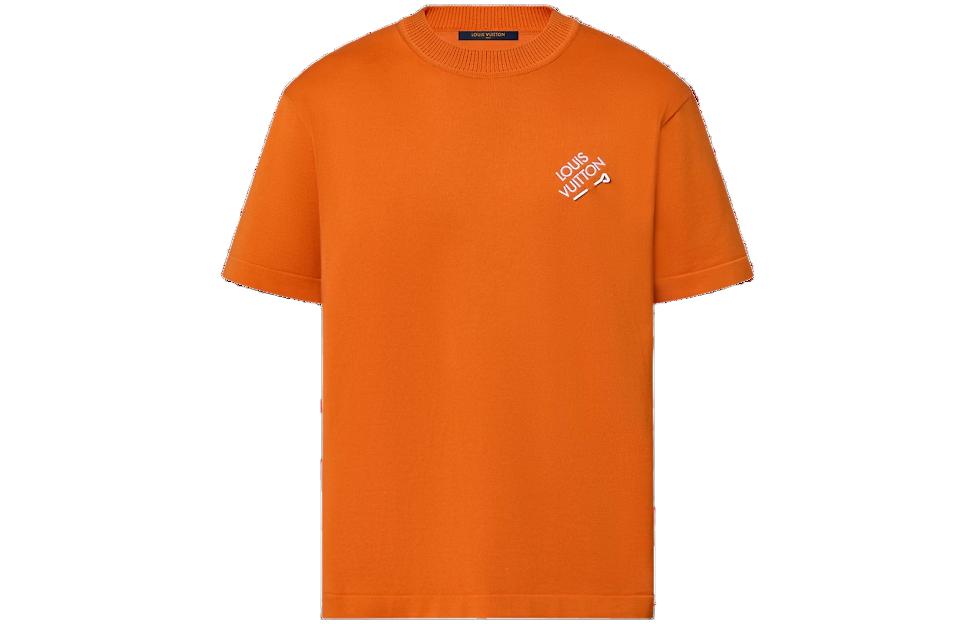Order Camiseta LOUIS VUITTON Logo Bordado Cuello Redondo Naranja 1ABIY2