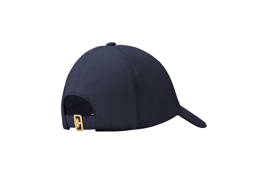 Shop 루이비통 LV 자수 코튼 야구 모자 미드나잇 블루 유니섹스 M7319M