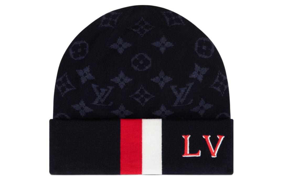 LOUIS VUITTON Embroidered LV Logo Wool Knit Beanie for Men. M77955