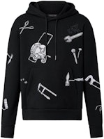 Louis Vuitton Embroidered Tool Pattern Hoodie Black 1AB4U8 Louis Vuitton Embroidered Tool Pattern Hoodie Black 1AB4U8