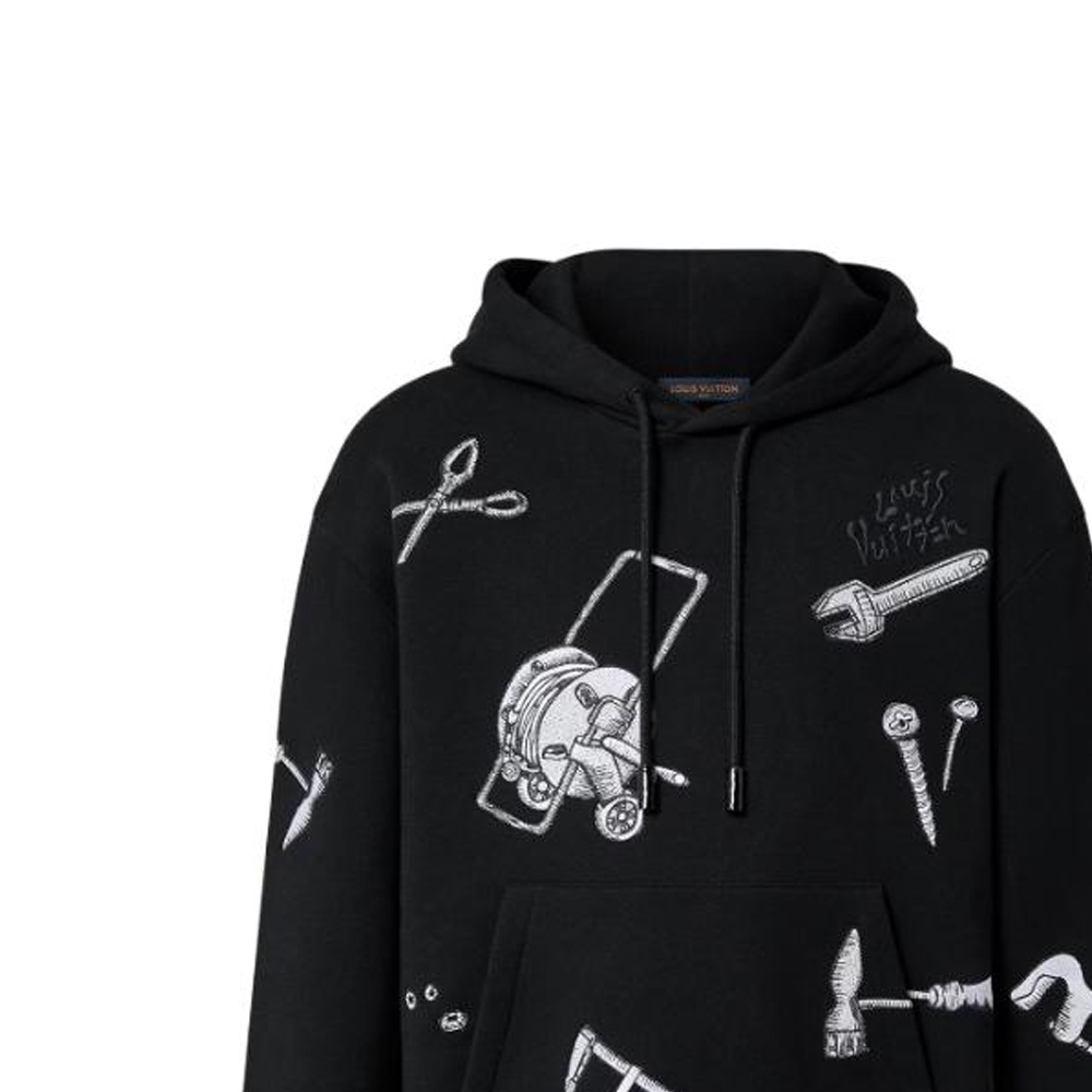 Details for Louis Vuitton Hoodie Hitam Pola Bordir Alat. 1AB4U8