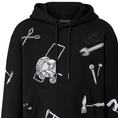 Louis Vuitton Hoodie Hitam Pola Bordir Alat. 1AB4U8 Details for Louis Vuitton Hoodie Hitam Pola Bordir Alat. 1AB4U8