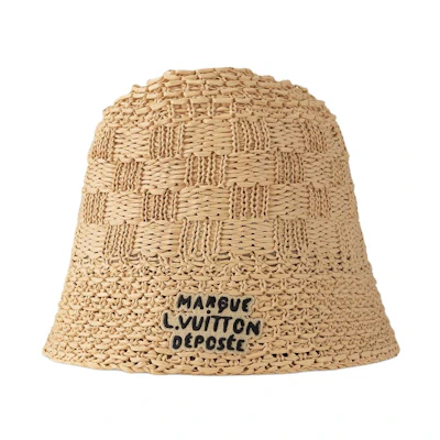 LOUIS VUITTON Embroidered Viscose Hat Unisex Couple Style Brown. m7570m