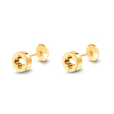 Louis Vuitton Empreinte Gold 18K Unisex Couple Stud Earrings Q96578