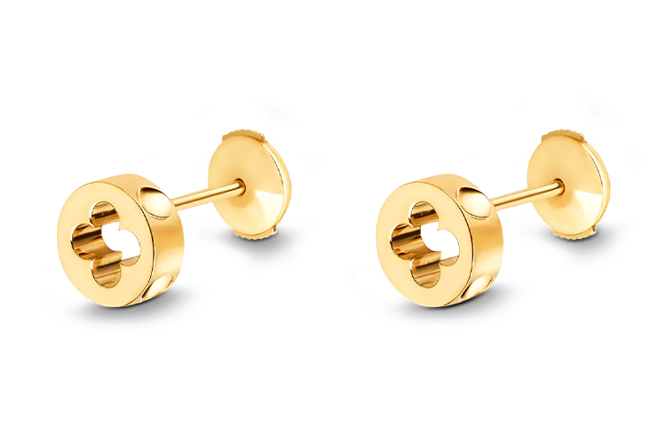 Louis Vuitton Empreinte Gold 18K Unisex Couple Stud Earrings Q96578 圖 2
