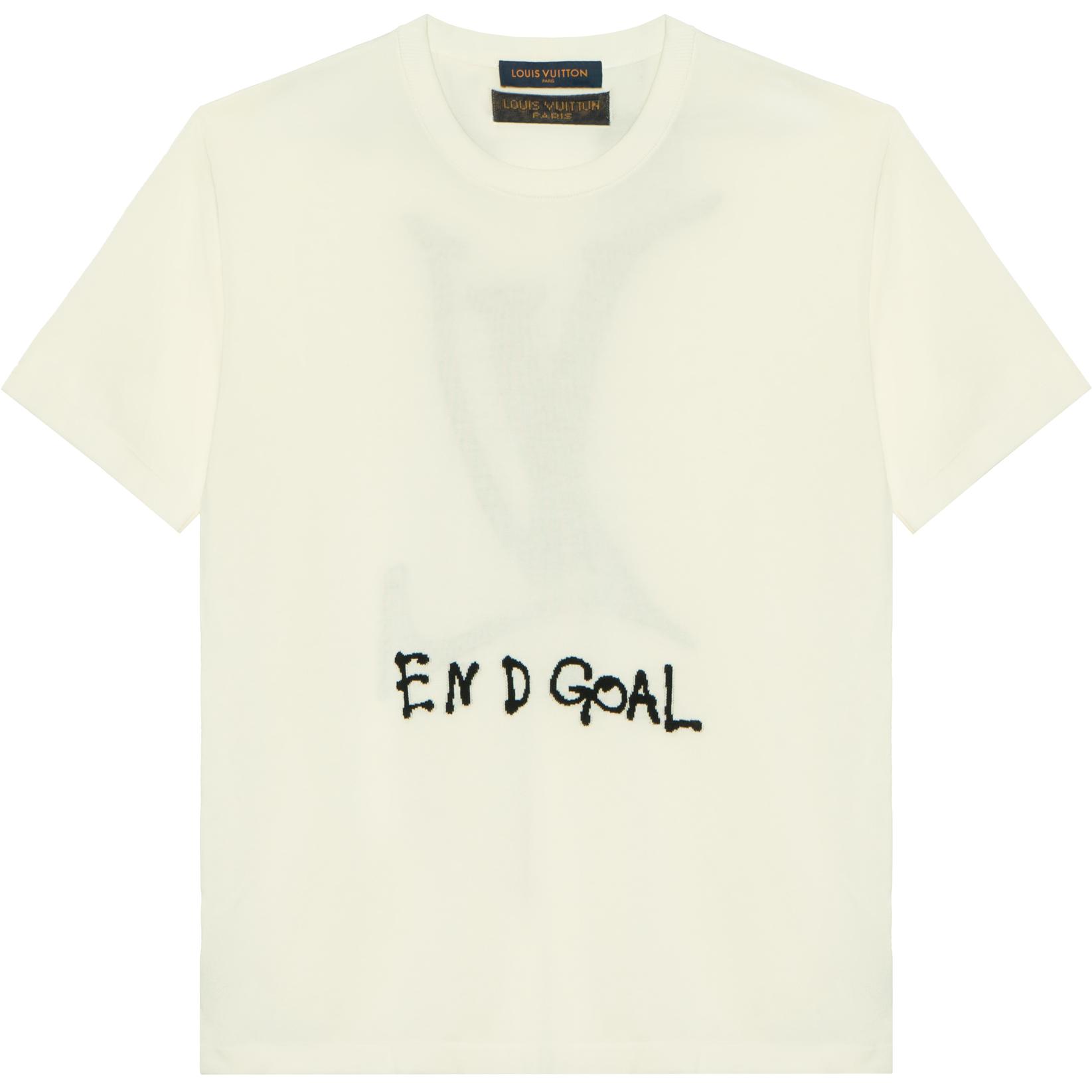 LOUIS VUITTON End Goal Large Logo Print White T-Shirt. 1A97AG