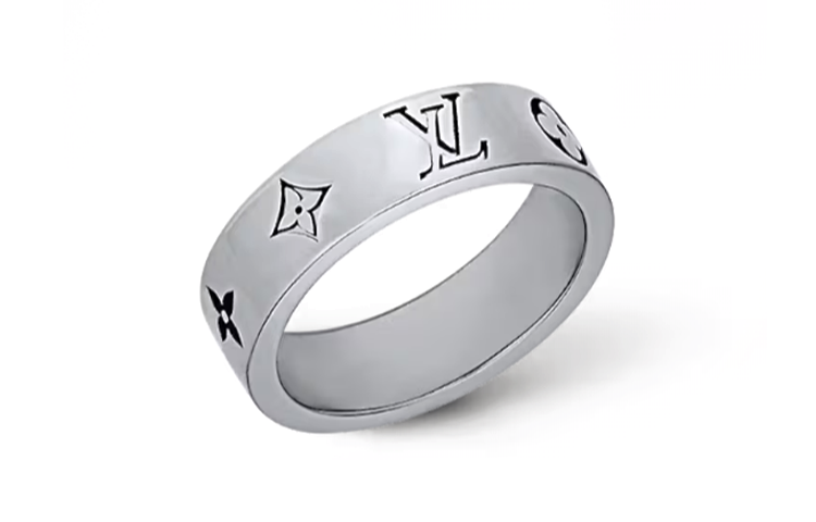 Order LOUIS VUITTON 刻字Logo黃銅戒指 銀色情侶款配件 m1503m