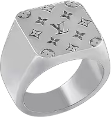 루이비통 각인 로고 커플 링 실버 유니섹스. M1535M Lookbook 루이비통 각인 로고 커플 링 실버 유니섹스. M1535M