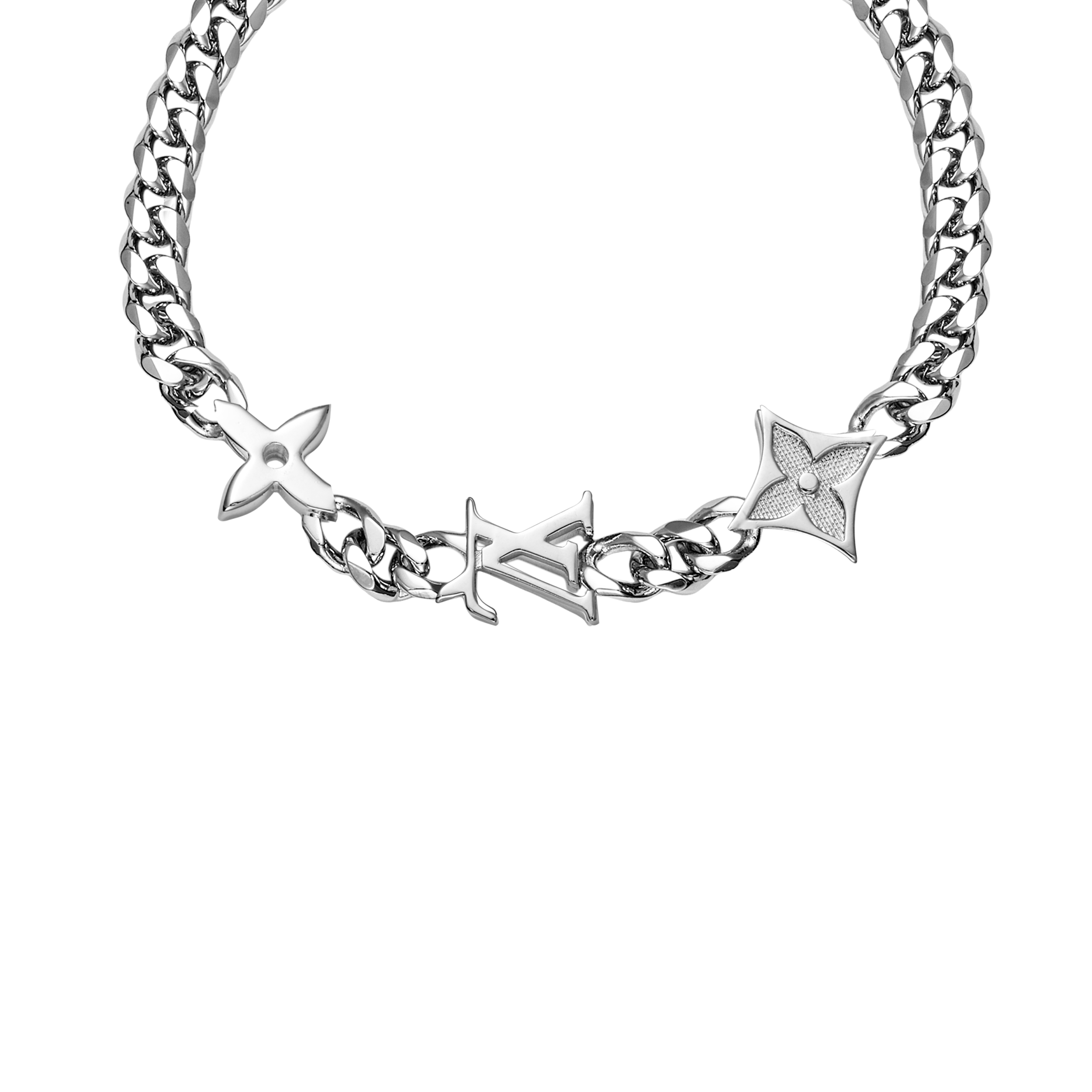 Lookbook 루이비통 인그레이빙 메탈 팔찌 유니섹스 커플 디자인 - 다양한 색상 m1407